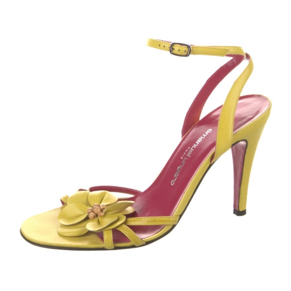 Emanuel Ungaro Yellow Flower Heels
